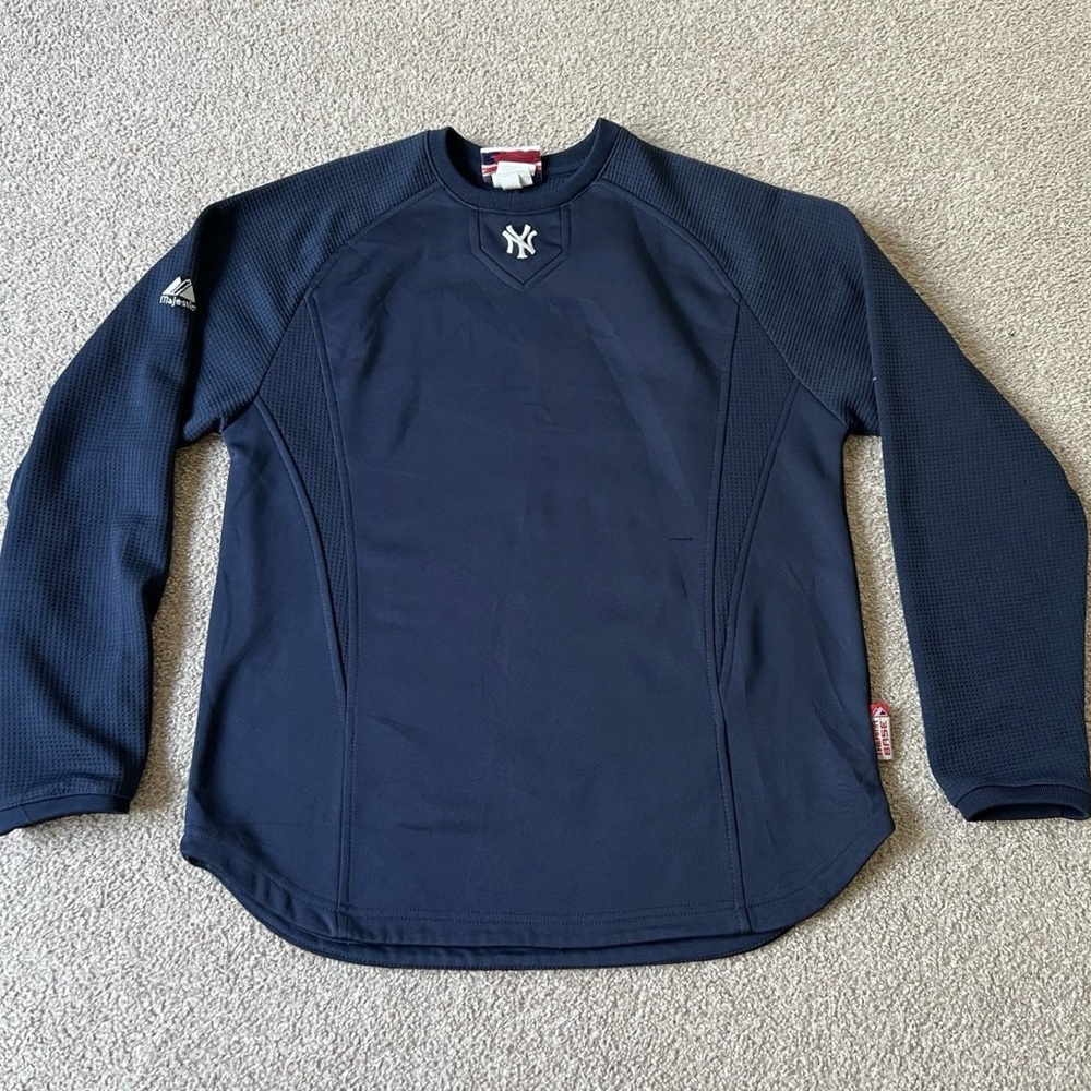 Majestic New York Yankees Navy Long Sleeve Therma BaseKids Tee